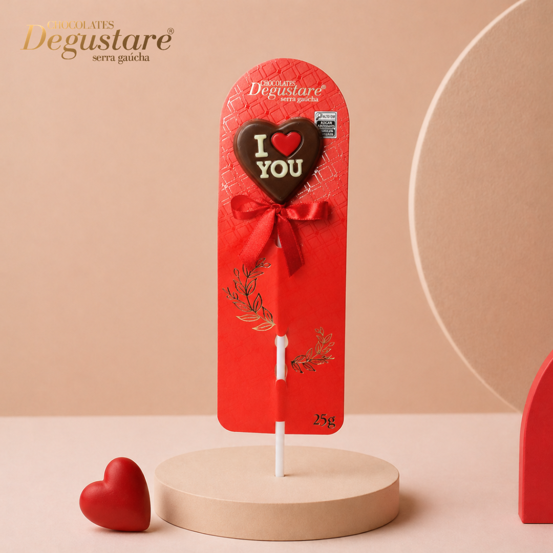 Pirulito I Love You com Suporte